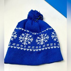 Unisex Adult One Size Fits All Snowflake Pattern Fleece Lined Warm Winter Hat